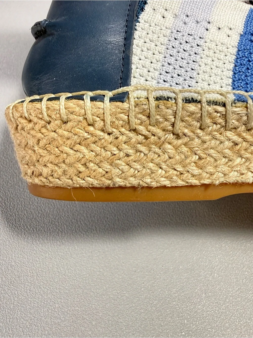 Cole Haan Blue & White Espadrille Slip-On Loafers NWOT